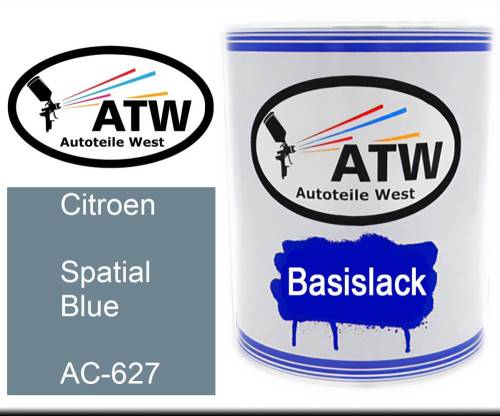 Citroen, Spatial Blue, AC-627: 1L Lackdose, von ATW Autoteile West.